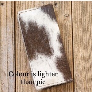 Nashville cowhide credit  card wallet with cowboy boot necklace
